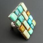 Turquoise Statement Ring - Huge Sterling Silver..